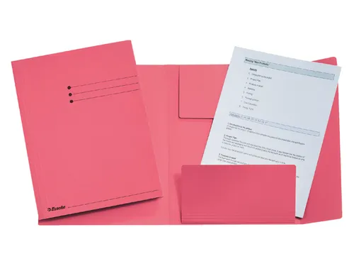Dossiermap Esselte folio 3 kleppen manilla 275gr roze