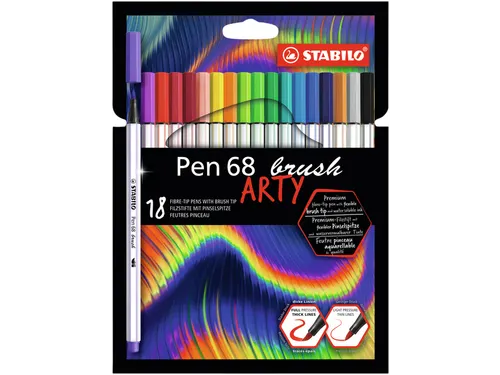 Brushstift STABILO Pen 568/18 Arty assorti etui à 18 stuks