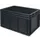 ESD-stapelbak,HxLxB 340x600x400mm,65l,PP,zwart,Wanden gesloten