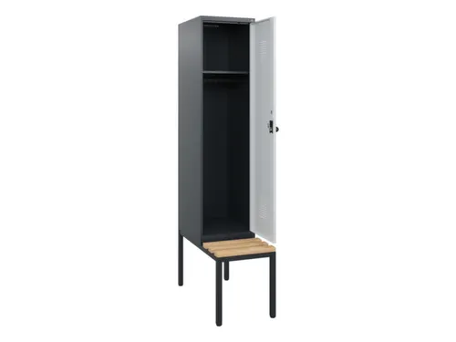 locker met bank,HxBxD 1950x400x815mm,1vak,vak B 400mm,draaigrendel