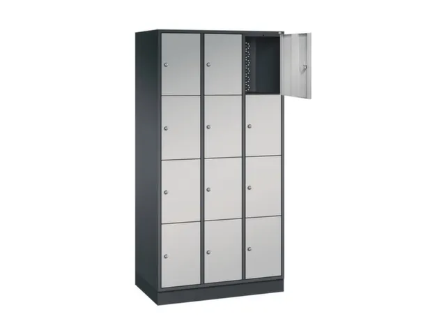 lockerkast,HxBxD 1950x920x500mm,3x4vakken,cil.-slot,sokkel