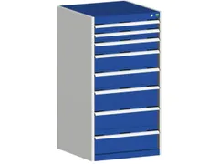 ladekast HxBxD 1200x650x650mm 8laden romp RAL7035 front RAL5010