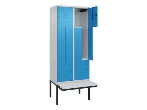 Z-garderobekast,HxBxD 2120x800x815mm,4vak,vak B 400mm,cil.-slot