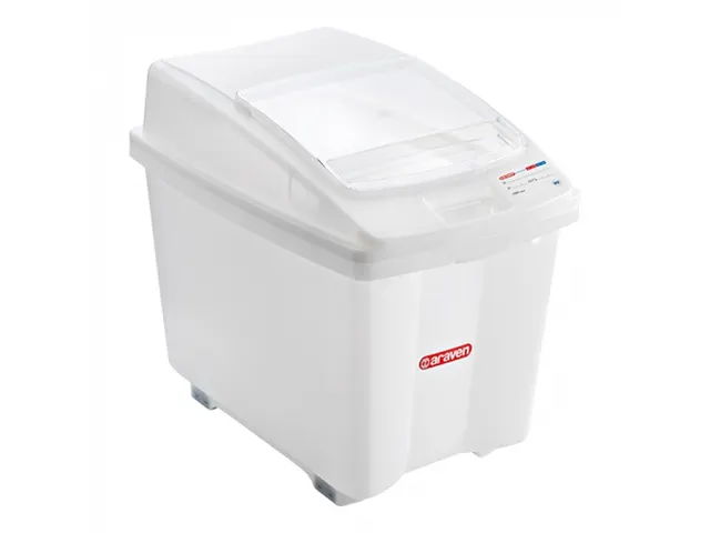 Araven verrijdbare Voedselcontainer 80 Liter met transparante deksel