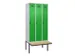 locker met bank,voor scheiding van kleding,HxBxD 2120x900x815mm,3vak