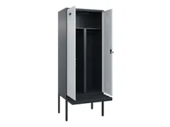 PBM-locker met bank,HxBxD 2120x800x815mm,2vak,vak B 400mm,draaigrendel