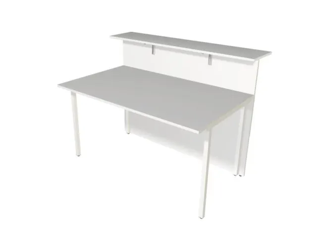 Balie Aanbouwelement bxd 1350x1015mm Recht Glazen Front wit