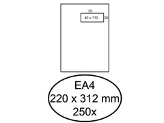 Envelop Hermes 220x312mm Venster Rechts 40x110mm Zelfklevend