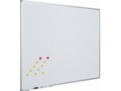 Whiteboard Geruit 120x200cm maat ruit 5x5cm Softline profiel 8mm
