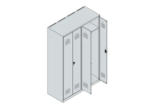 PBM-locker,HxBxD 1850x1200x500mm,4vak,vak B 300mm,draaigrendel