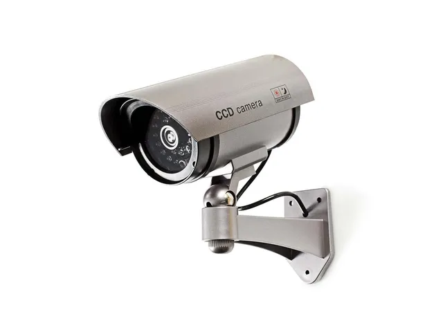 Dummy beveiligingscamera op Batterij Nedis Bullet IP44 buiten Grijs