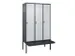 locker voor scheiding van kleding,HxBxD 2120x1200x815mm,3vak