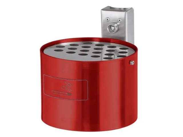 Asbak 4 liter 135x200mm Wandmontage Rond Rood