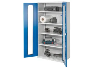 Materiaalkast Vensterdeuren 1950x1000x600mm 4legborden Ral5010 - 1