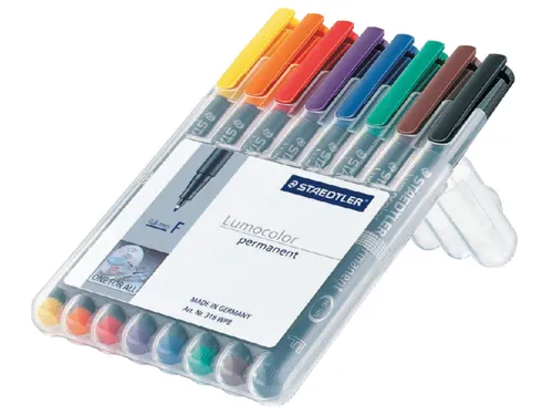 Viltstift Staedtler OHP Lumocolor 318 Fijn 0.6mm Assorti 8 stuks