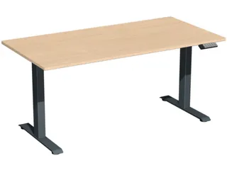 Elektrisch ihv bureau,HxBxD 730-1230x1600x800mm,blad beuken - 1