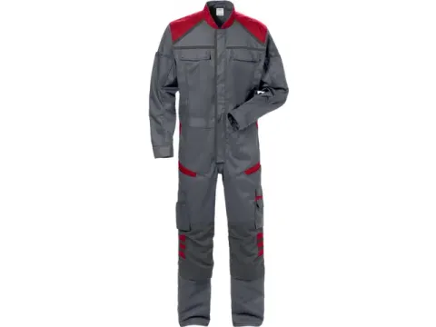 Fristads 8555 STFP coverall, grijs/rood, maat XS, per stuk