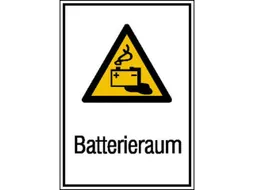 waarschuwings-combibord,v. binnen/buiten,Batterijvak,PVC,HxB 371x262mm