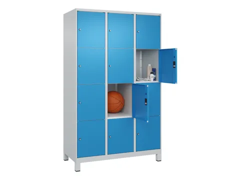 lockerkast,HxBxD 1950x1200x500mm,3x4vakken,vak B 400mm,cil.-slot