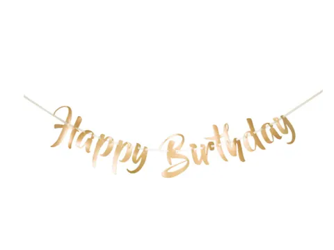 Happy Birthday Letterslinger Goud 1m