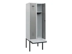 locker met bank,HxBxD 1950x600x815mm,2vak,vak B 300mm,cilinderslot