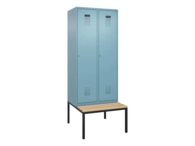 locker met bank,voor scheiding van kleding,HxBxD 2120x800x815mm,2vak