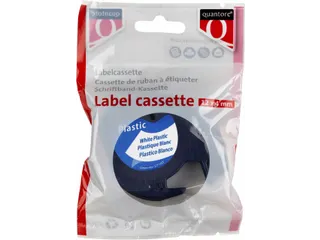 Labeltape Quantore 91201 12mmx4m kunststof zwart op wit - 3