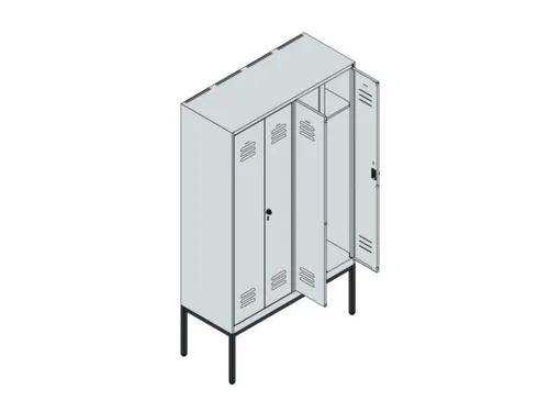 locker voor scheiding van kleding,HxBxD 2120x1200x500mm,4vak