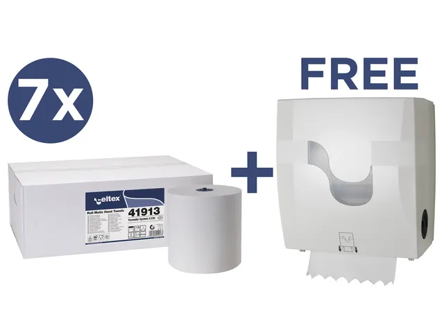 Voordeelbundel Celtex handdoekpapier met gratis Megamini Formatic disp