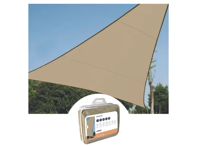 Voile solaire perméable triangulaire 3,6x3,6x3,6m Champagne