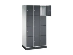 lockerkast,RAL 7035/RAL 7021,HxBxD 1950x920x500mm,3x4vakken,cil.-slot