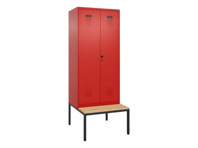 locker met bank,voor scheiding van kleding,HxBxD 2120x800x815mm,2vak