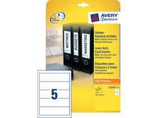 Rug-insteekkaart Avery Zweckform breed 54x190mm wit 125 stuks - 5