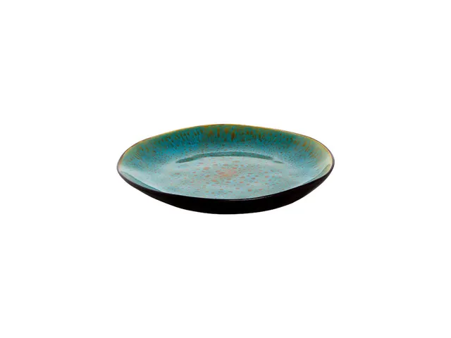 Palmer Lotus Bord 20,5 cm Turquoise Zwart Stoneware 6 Stuks
