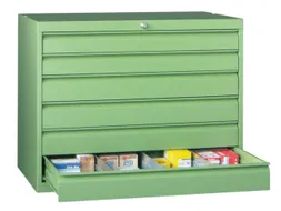 ladekast HxBxD 800x1023x600mm 6laden slot RAL7035 front RAL5012