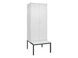 PBM-locker met bank,HxBxD 2120x800x815mm,2vak,vak B 400mm,cil.-slot