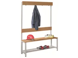 Omkleedbank LxB 1000x400mm Houten Latten Schoenenrek Haken Ral 7016