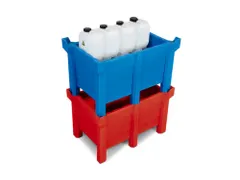 stapelbak,HxLxB 500x500x800mm,90l,PE,rood,Wanden gesloten