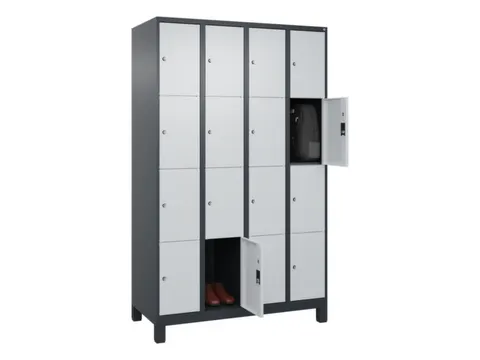 lockerkast,HxBxD 1950x1200x500mm,4x4vakken,vak B 300mm,cil.-slot