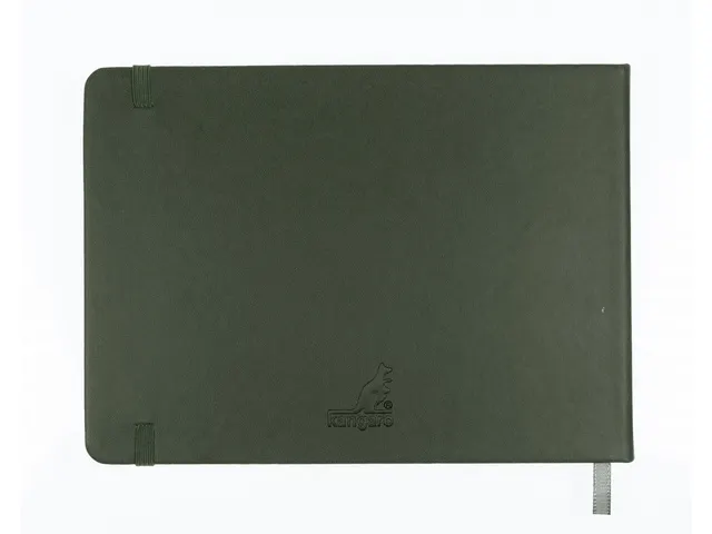Schetsboek Kangaro A5 landscape forest green PU HC 80 vel 140gr roomwi