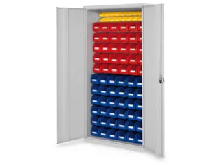 kast met sleufplaat m. bakken,HxBxD 1950x1000x410mm,82bakken PE - 1