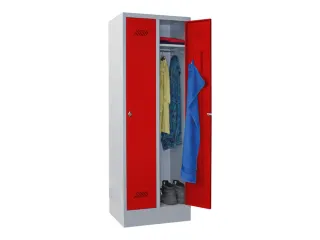 locker,HxBxD 1850x600x500mm,2vak,vak B 300mm,RAL7035,front RAL3000 - 3