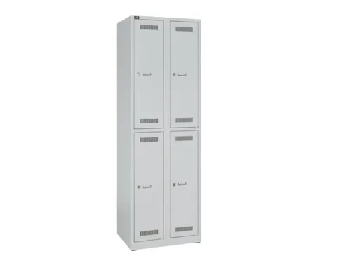 Dubbeldekse garderobekast,HxBxD 1850x600x500mm,2x2vak.,vak B 300mm