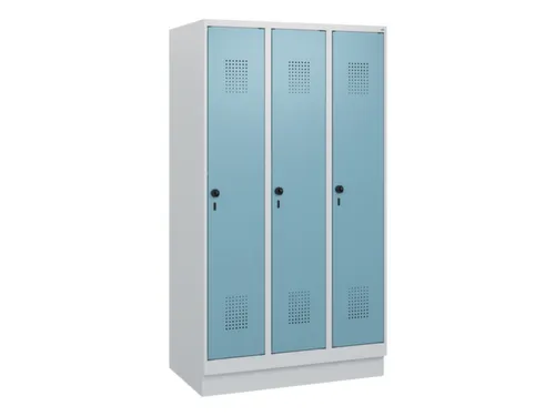 schoollocker,HxBxD 1630x900x500mm,3vak,vak B 300mm,draaigrendel,sokkel