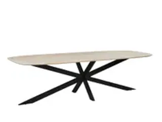 OUTLET Vergadertafel Harper Deens Ovaal 200x100cm Naturel blad met Spi - 1