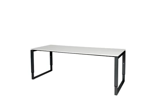 Domino Plus Bureau Hoogte Verstelbaar 2000x800mm Wit 25mm Zwart