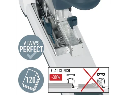 Blokhechter Leitz 5553 Heavy Duty Flat Clinch 120vel zilvergrijs