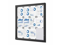 Vergrendelbaar Mededelingenbord Indoor/ Outdoor 12xA4 Zwart