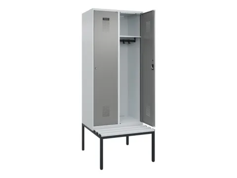 locker met bank,HxBxD 2120x800x815mm,2vak,vak B 400mm,cilinderslot