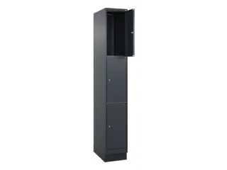 lockerkast HxBxD 1950x300x500mm 1x3vakken cil.-slot sokkel - 1